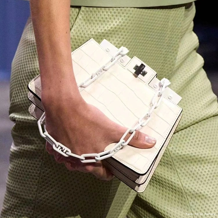 HOT Leather Peekaboo Fendi In White Cut Bag Crocodile Mini 0709